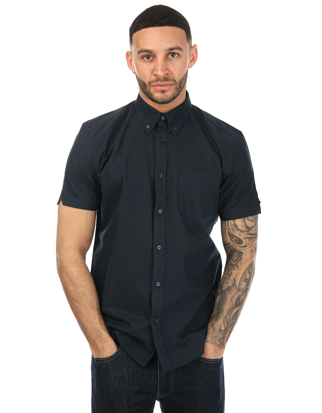 Mens Short Sleeve Oxford Shirt, 5 of 4