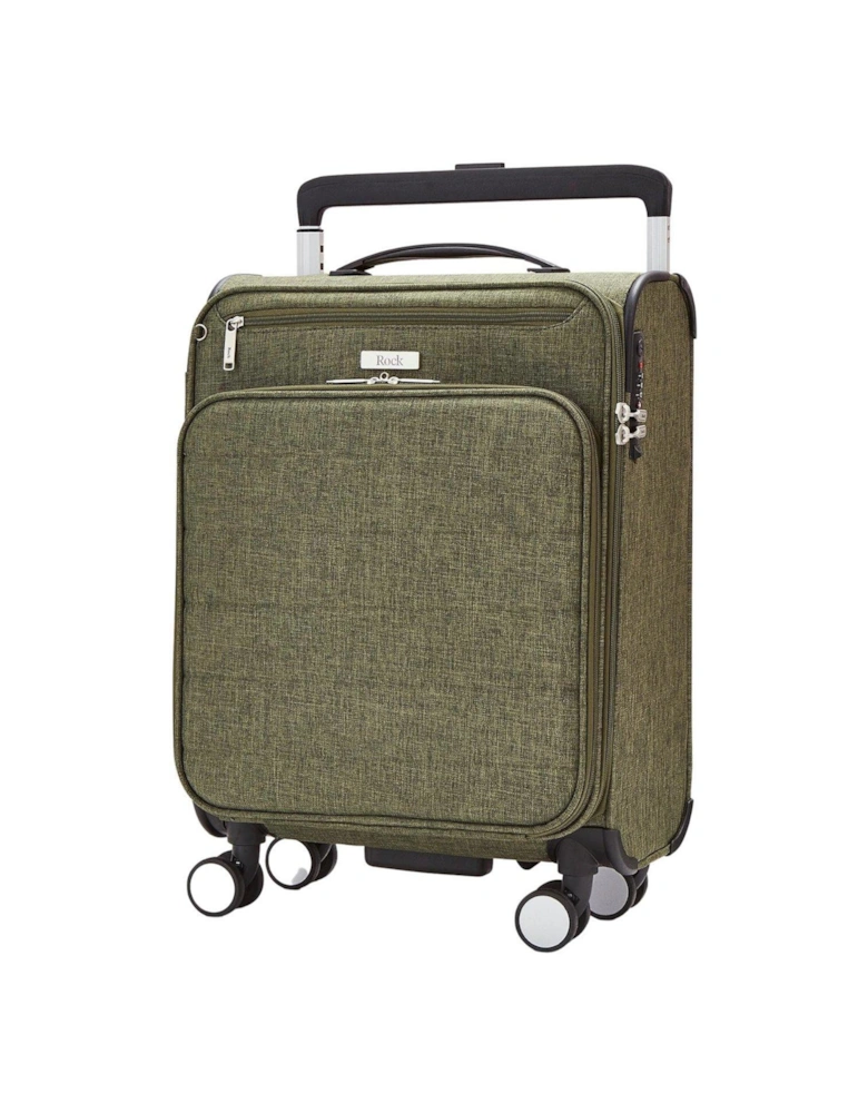 Rocklite DLX 8 Wheel Soft Unique Lightweight Cabin Suitcase - Khaki