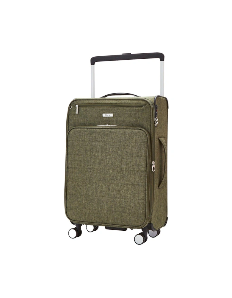 Rocklite DLX 8 Wheel Soft Unique Lightweight Medium Suitcase - Khaki