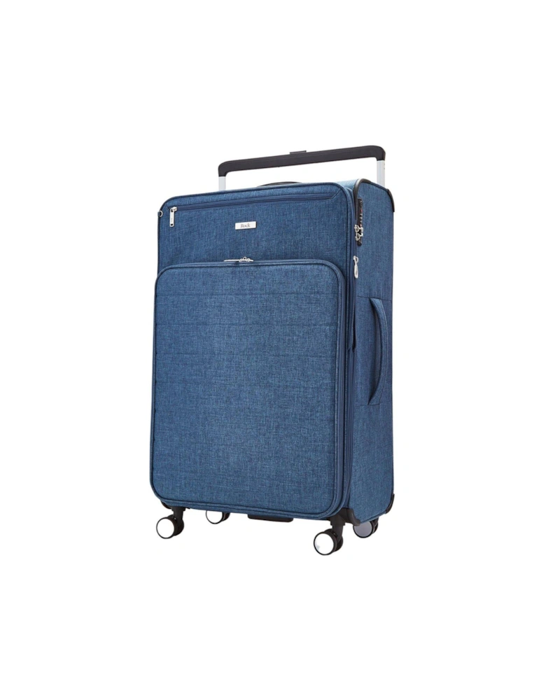 Rocklite DLX 8 Wheel Soft Unique Lightweight Large Suitcase - Denim Blue