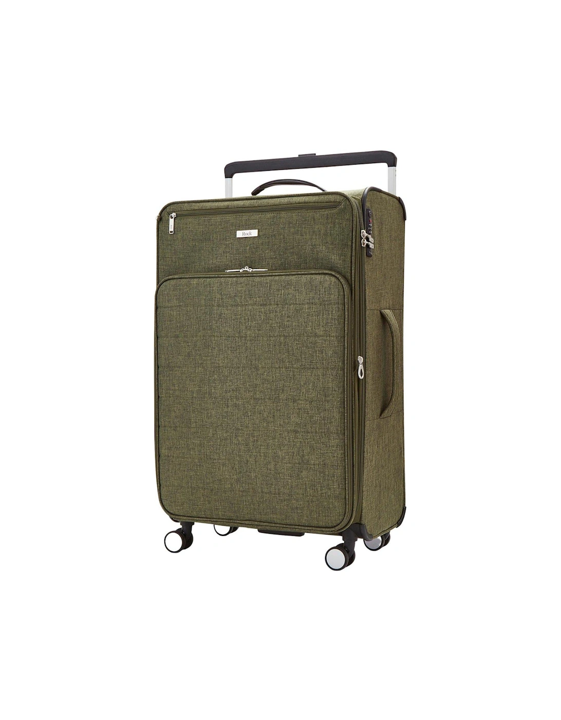 Rocklite DLX 8 Wheel Soft Unique Lightweight Large Suitcase - Khaki, 2 of 1