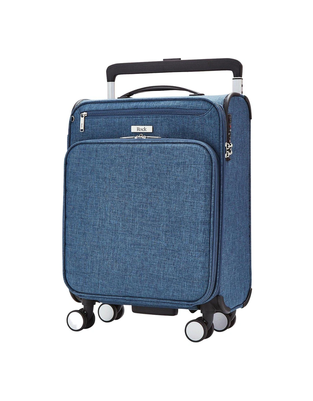 Rocklite DLX 8 Wheel Soft Unique Lightweight Cabin Suitcase - Denim Blue, 2 of 1