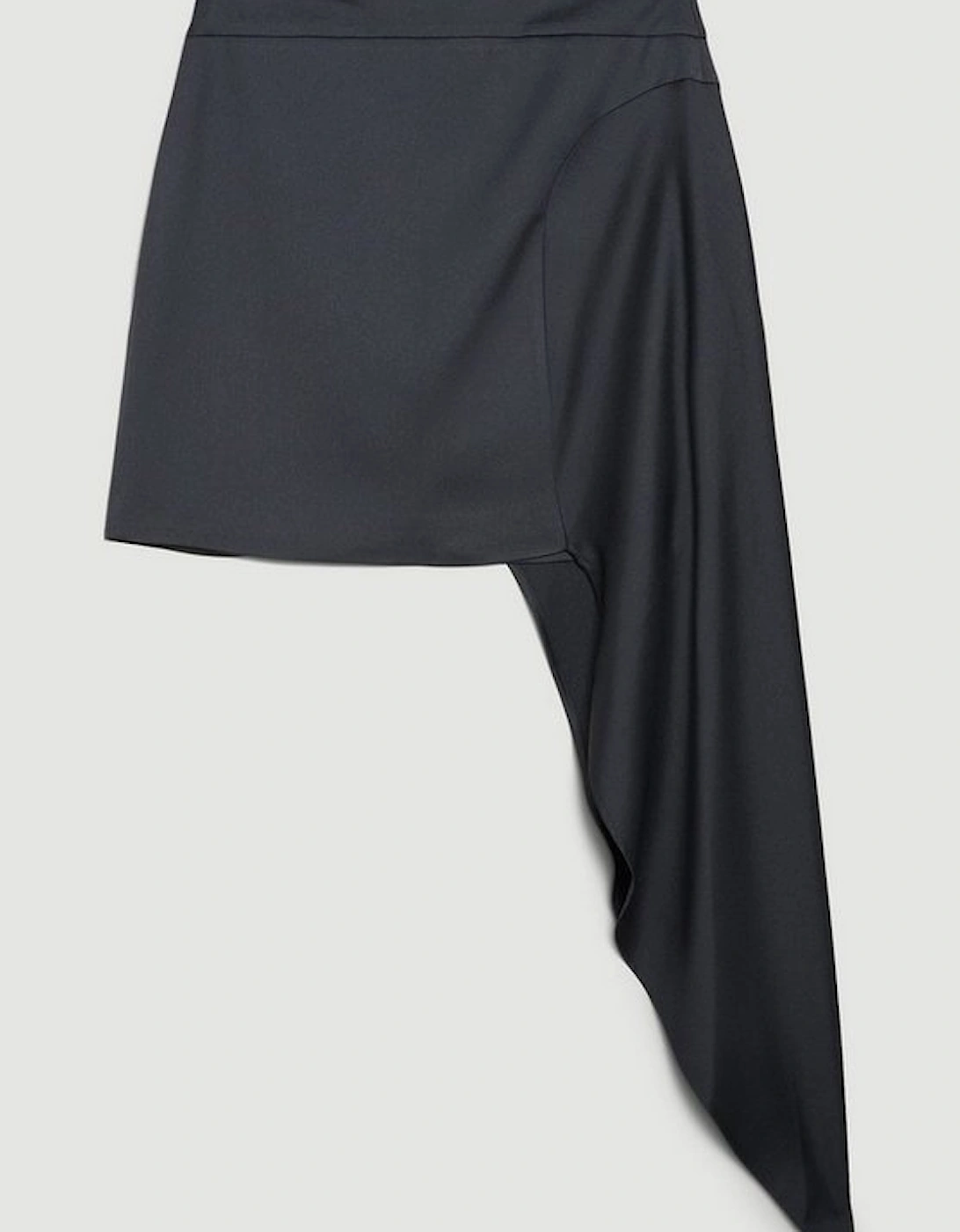 Satin Back Crepe Side Drape Mini Skirt