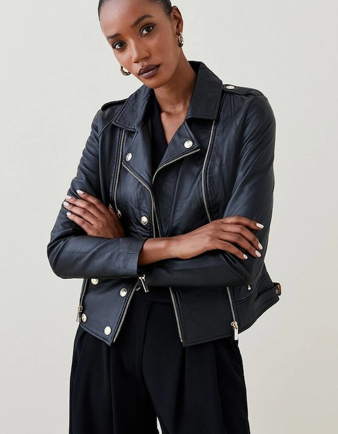 Petite Military Leather Biker, 5 of 4