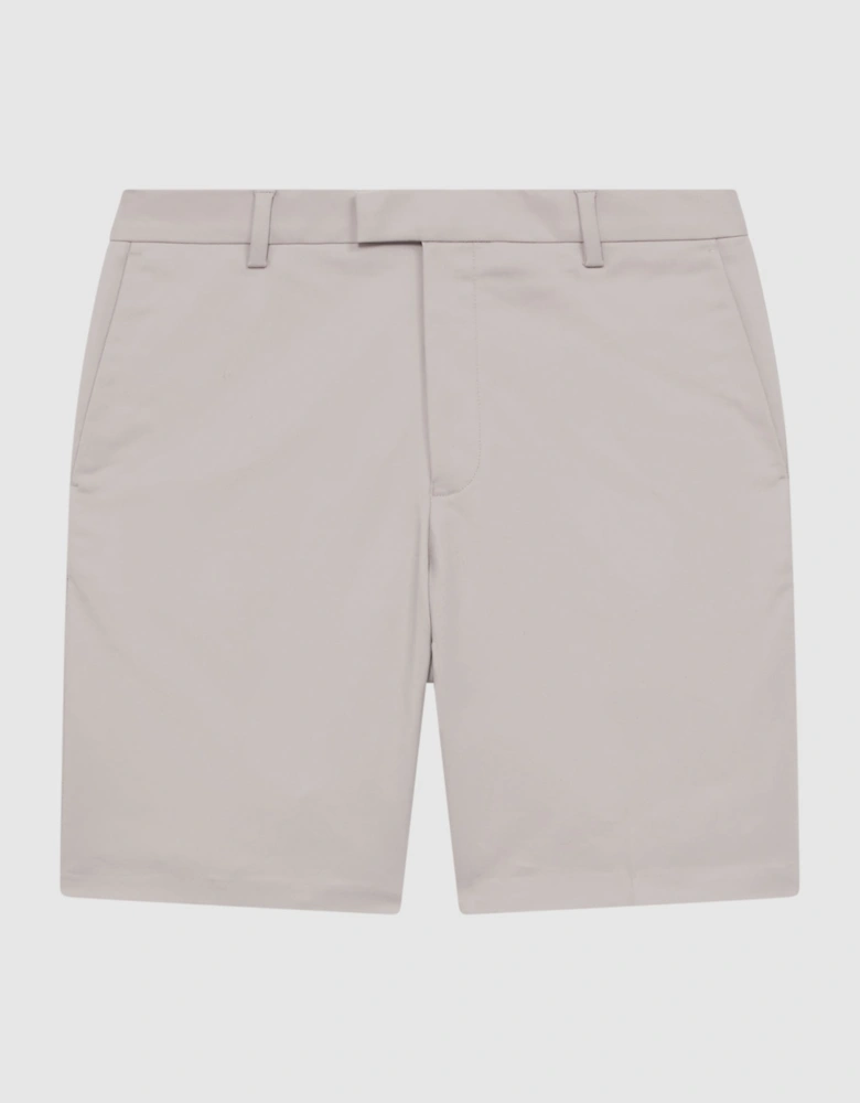 Cotton Blend Chino Shorts