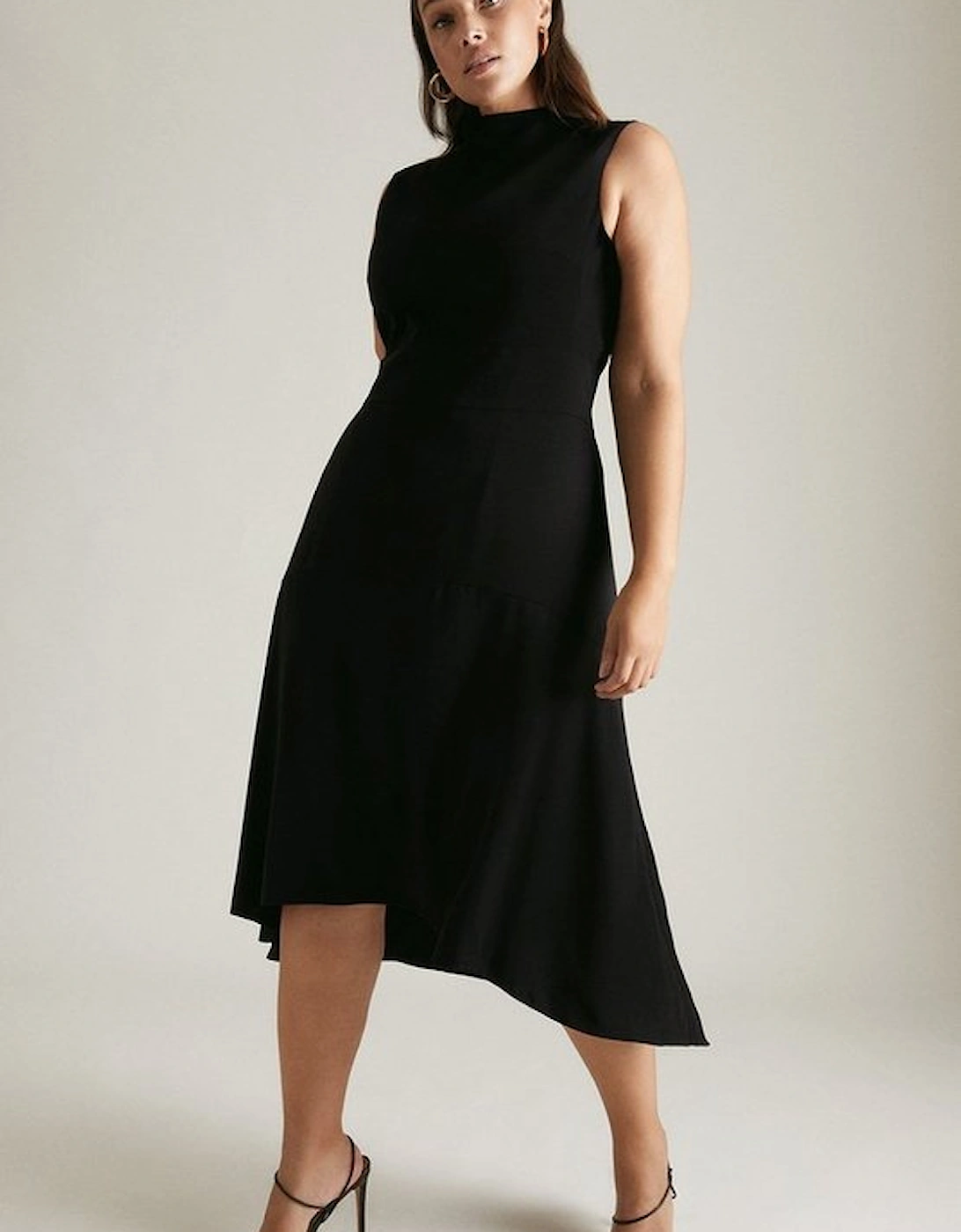 Plus Size Soft Tailored High Low Midi Dress, 5 of 4