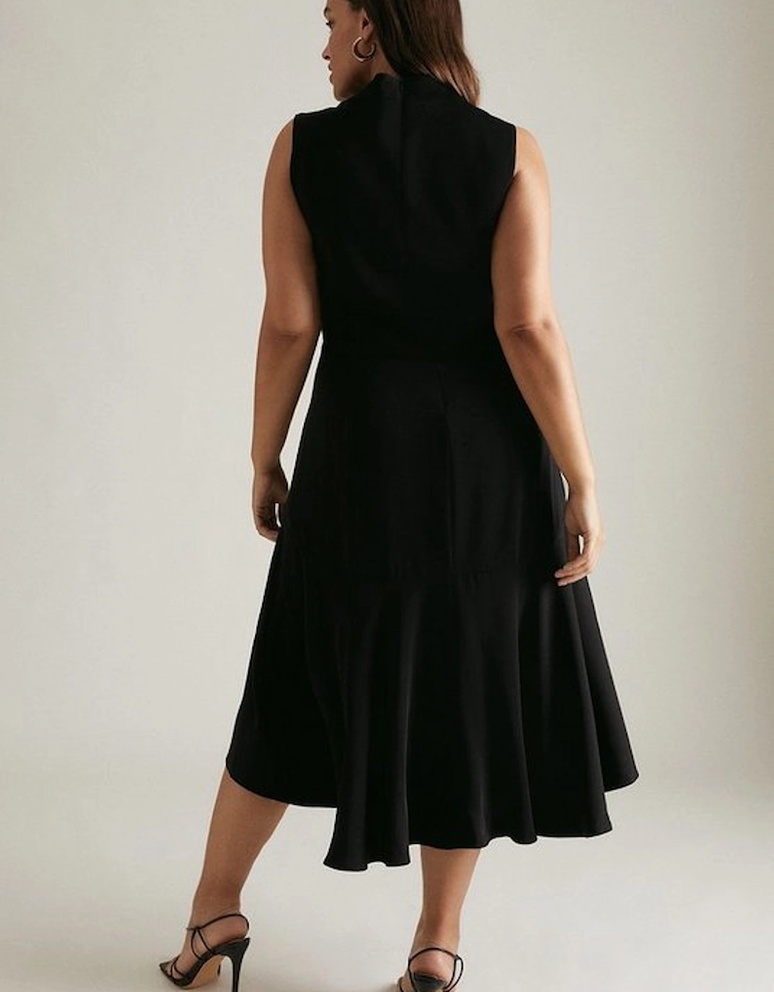 Plus Size Soft Tailored High Low Midi Dress