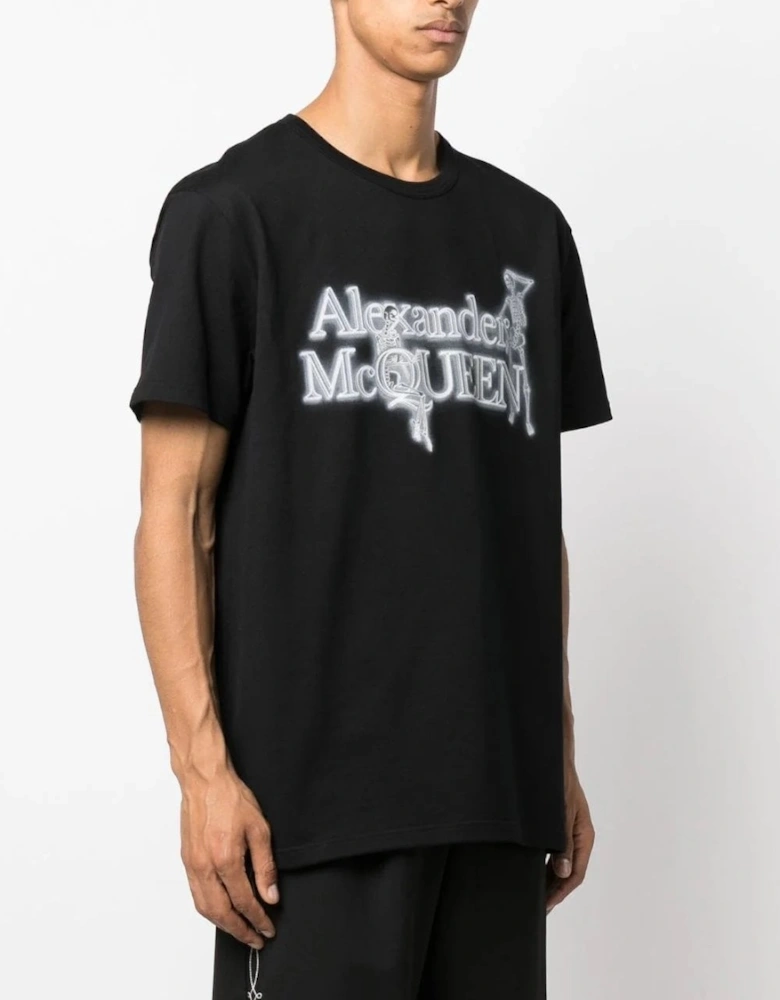 Neon Skeleton T Shirt Black