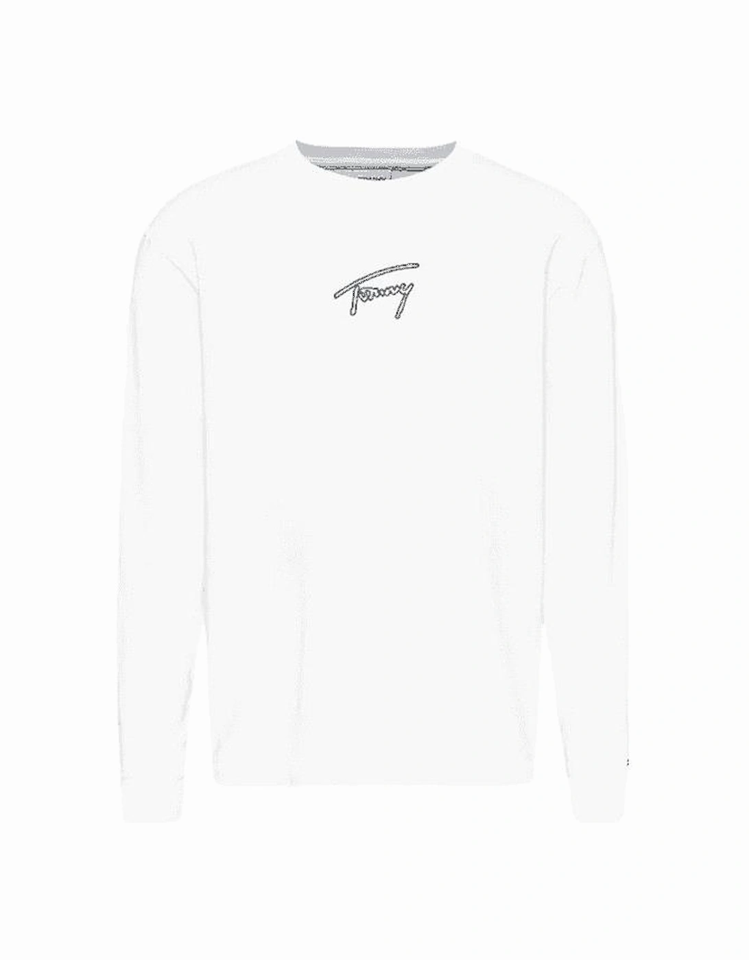 Cotton Embroidered Logo White Long Sleeve T-Shirt, 4 of 3
