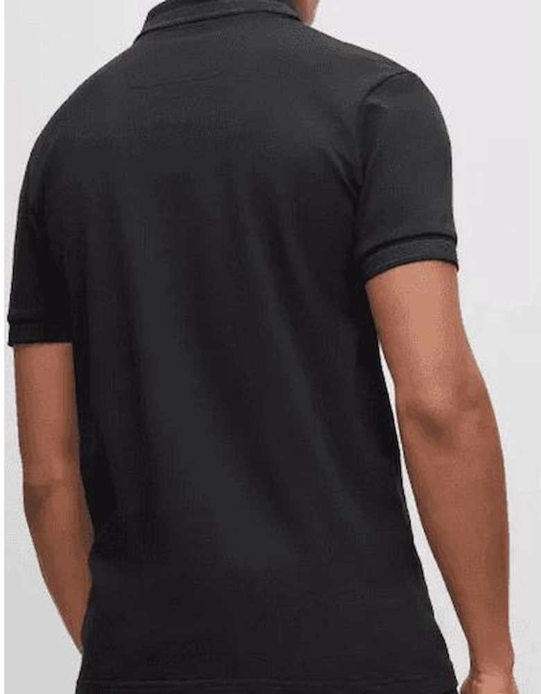 Cotton Collar Design Black Polo Shirt