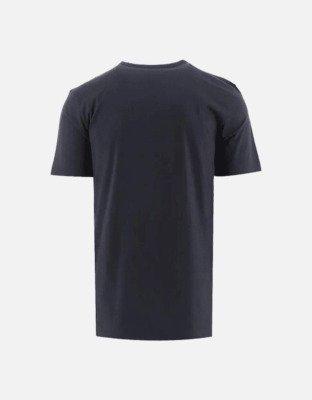 Cotton Curved Rubber Logo Navy T-Shirt