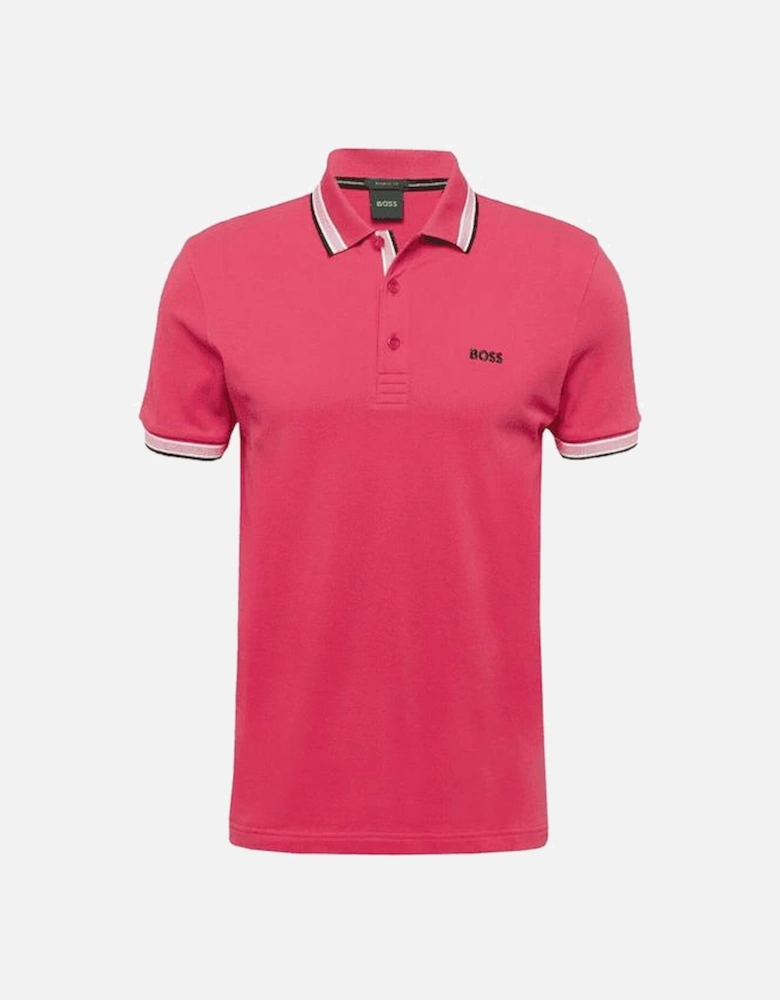Cotton Collar Design Hot Pink Polo Shirt