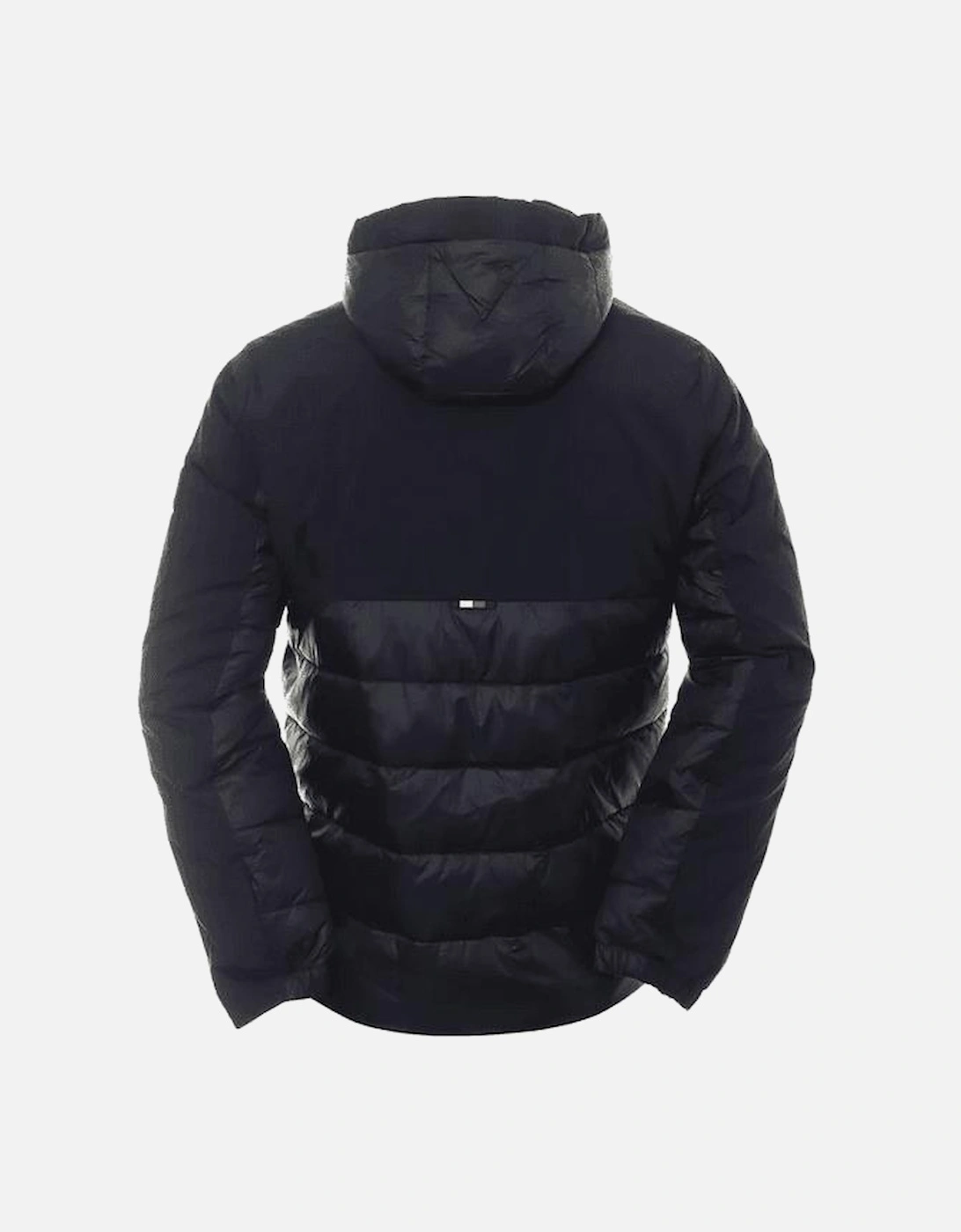 Nylon High Neck Quilted Navy Parka Jacket