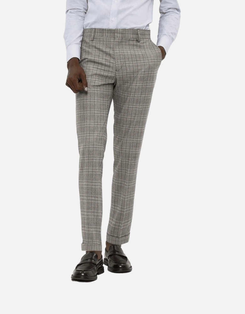 Mens Pow Checked Skinny Suit Trousers