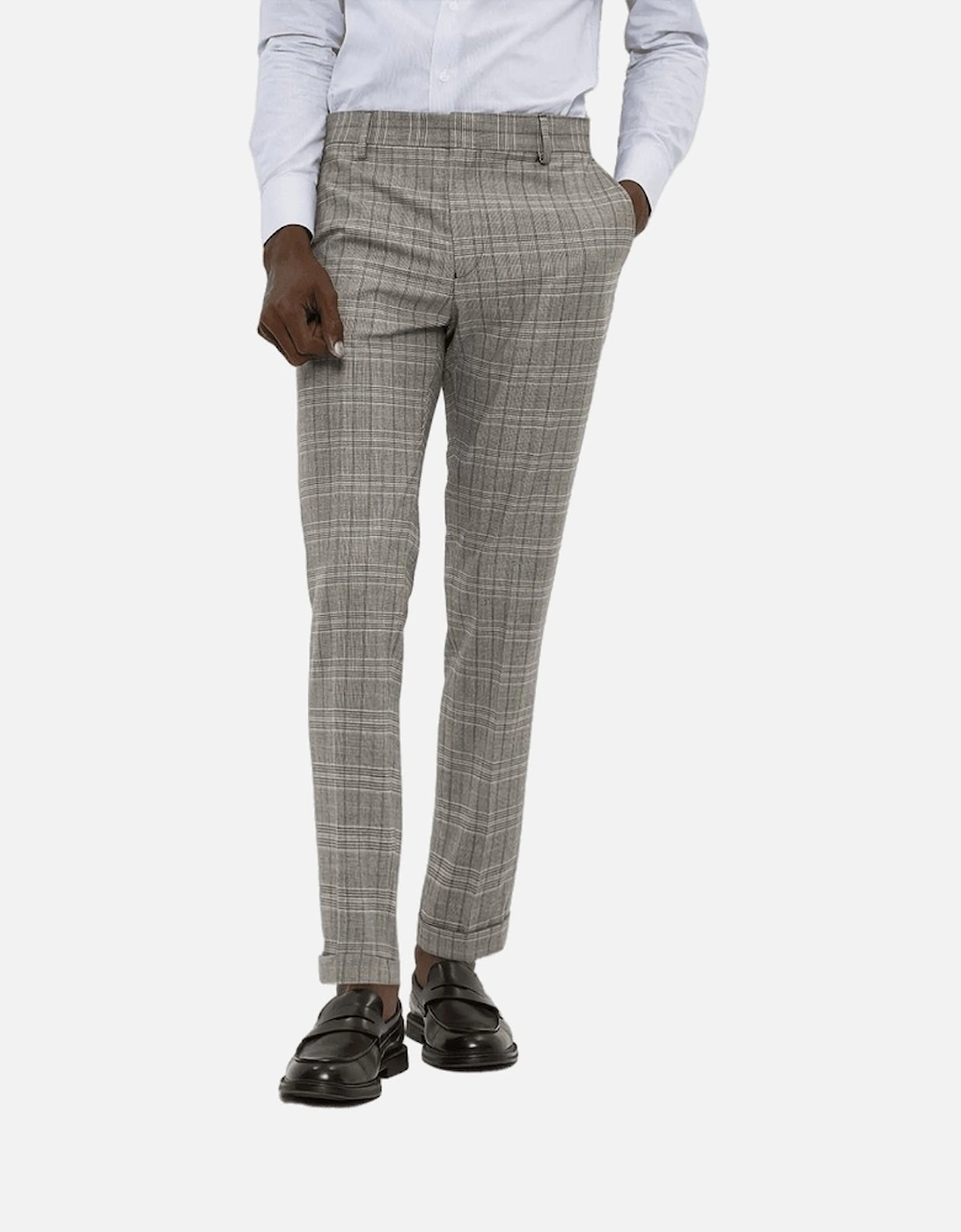 Mens Pow Checked Skinny Suit Trousers, 5 of 4