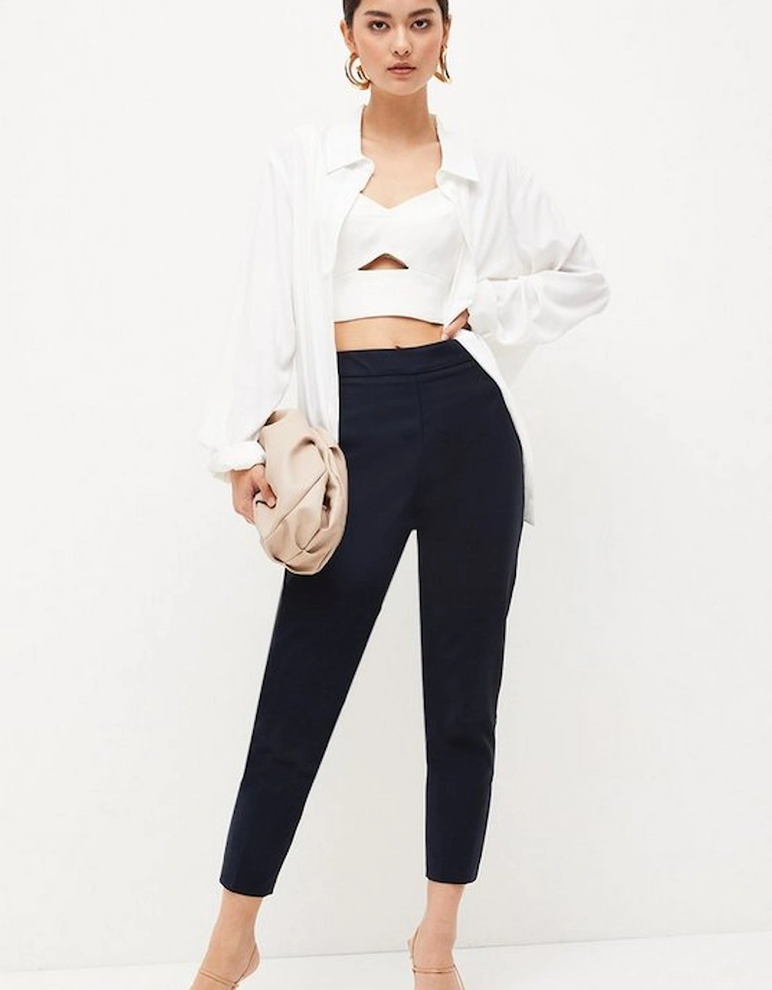Petite Essential Techno Woven Crop Trouser, 2 of 1