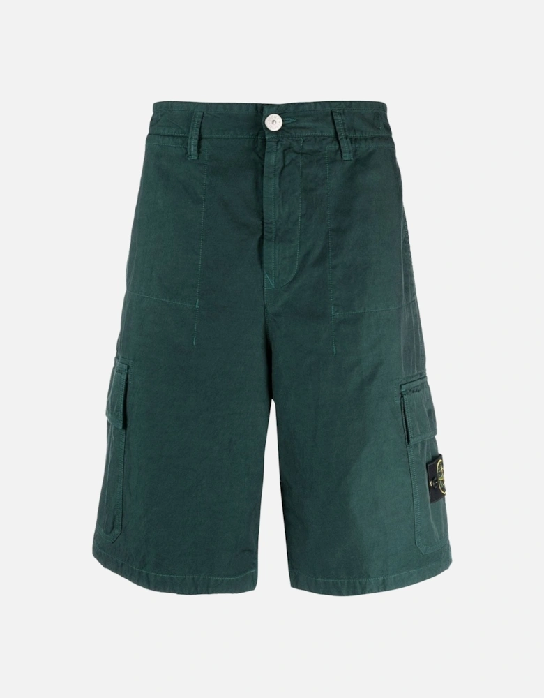 Wide Leg Cotton Shorts Green