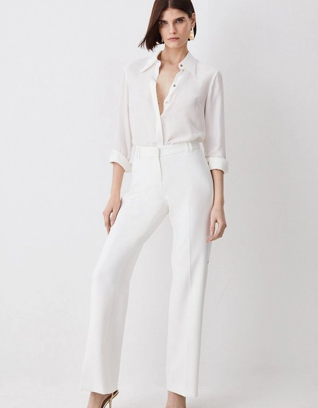 Tall Compact Stretch Eyelet Detail Trousers, 5 of 4