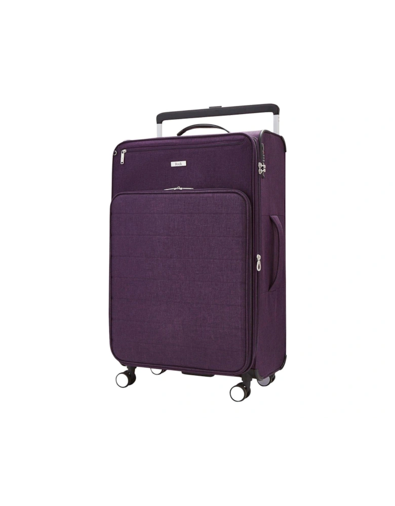 Rocklite DLX 8 Wheel Soft Unique Lightweight Large Suitcase - Purple