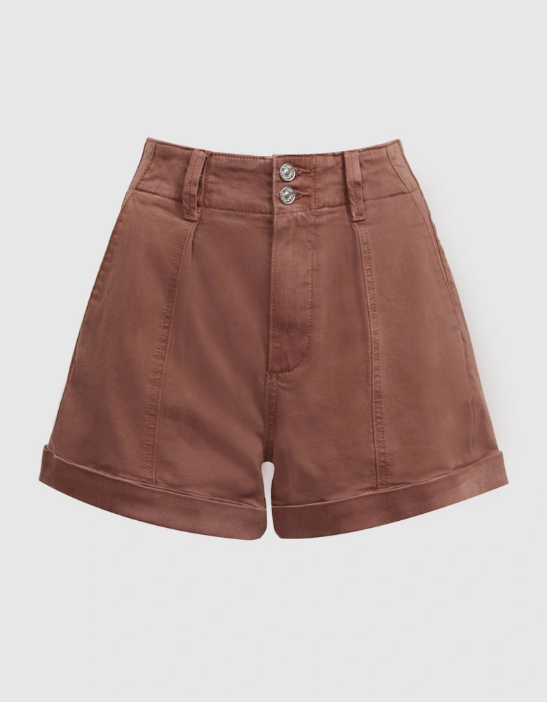 Paige High Rise Rolled Hem Shorts