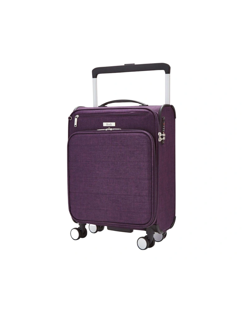 Rocklite DLX 8 Wheel Soft Unique Lightweight Cabin Suitcase - Purple