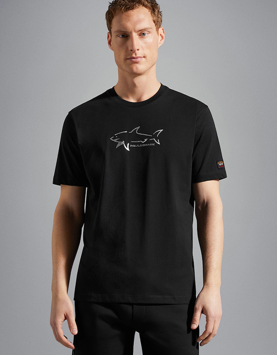 Men's Cotton T-Shirt with Shark Application, 4 of 3