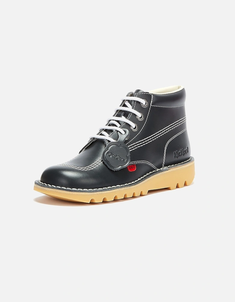 Mens Kick Hi Core Navy/Natural Leather Boots