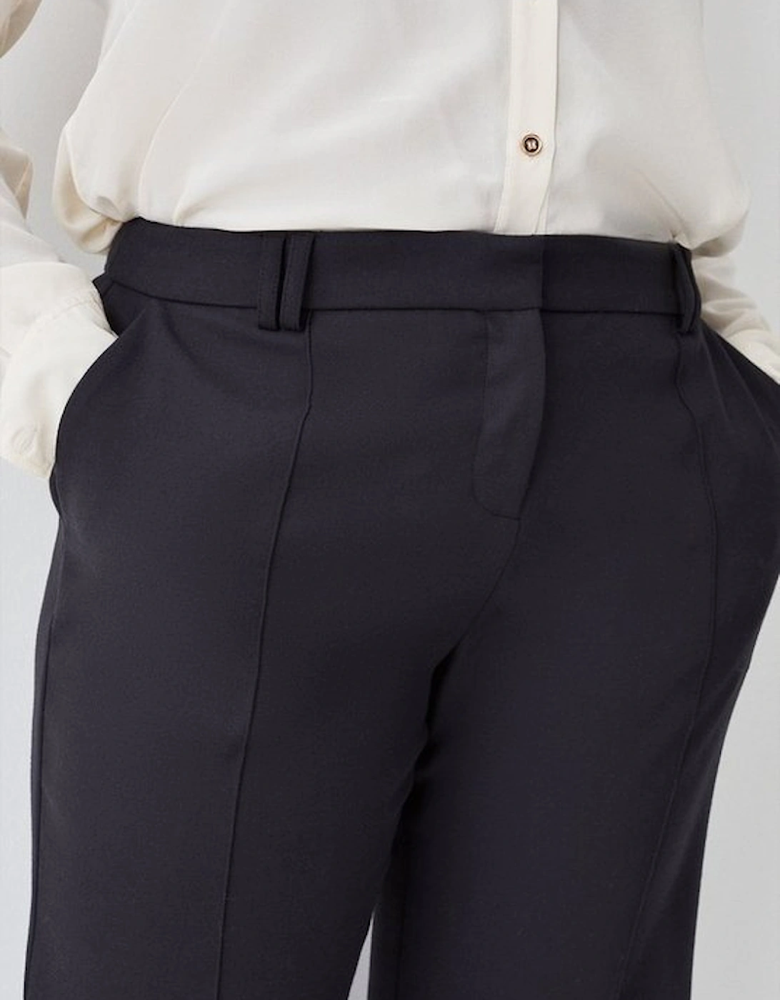 Plus Size Compact Stretch Tailored Flared Trouser
