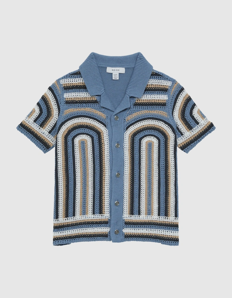 Crochet Cuban Collar Shirt