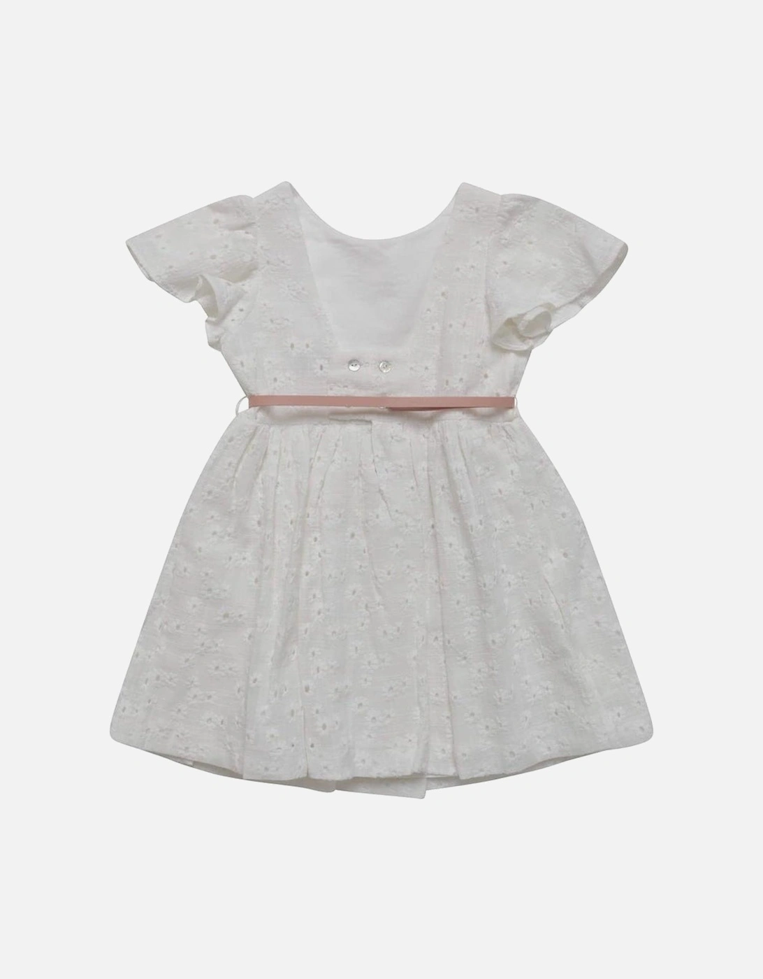 Girls White Dress with Glitter Star Belt