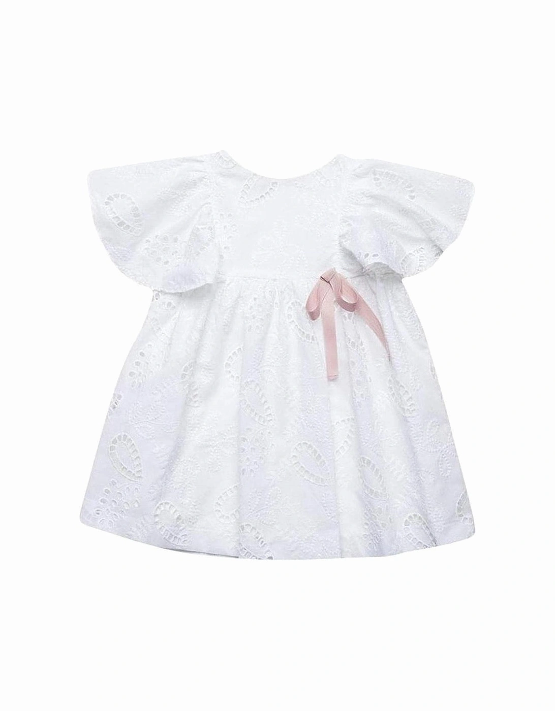 Girls White broderie anglais Dress, 2 of 1