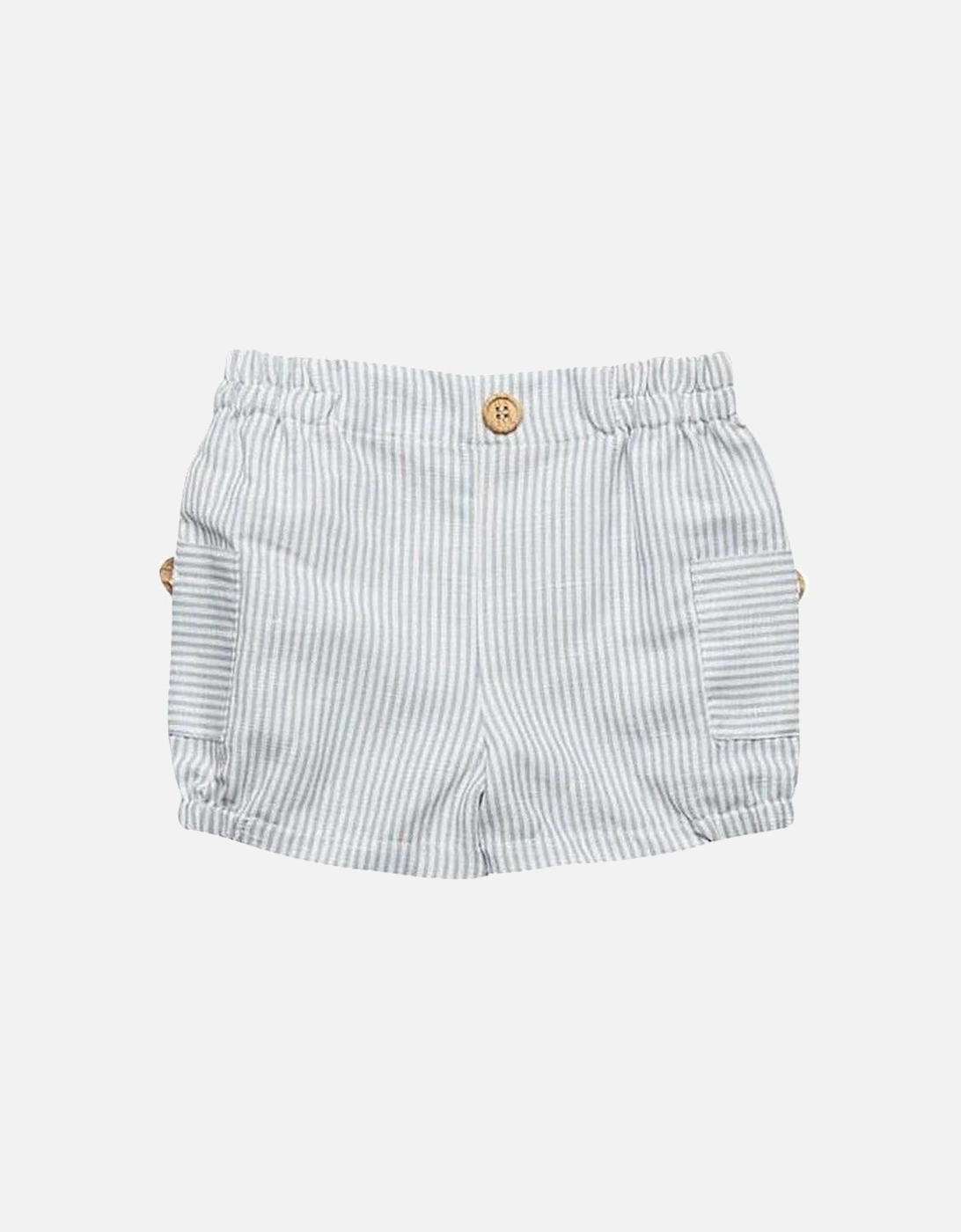 Boys Grey Stripe Shorts, 2 of 1