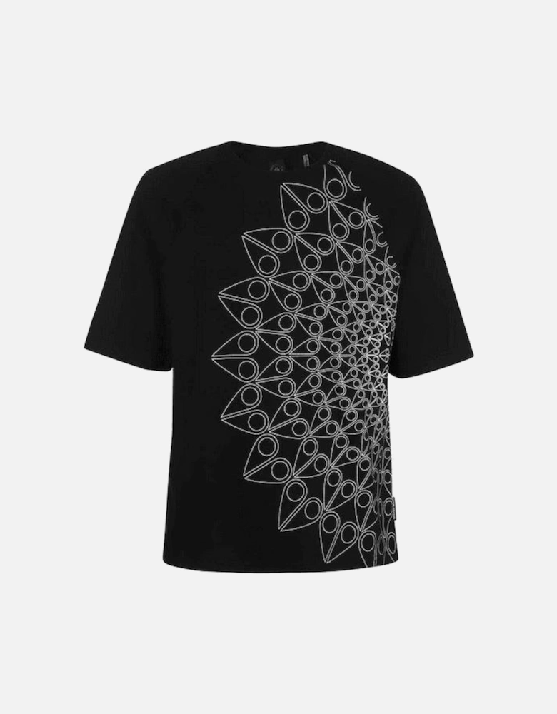 Spiral Printed Logo Cotton Black T-Shirt