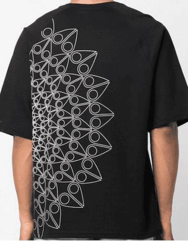 Spiral Printed Logo Cotton Black T-Shirt