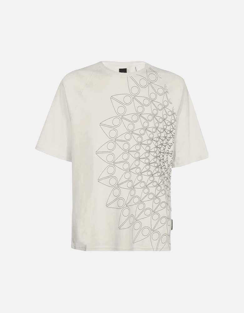 Spiral Printed Logo Cotton White T-Shirt