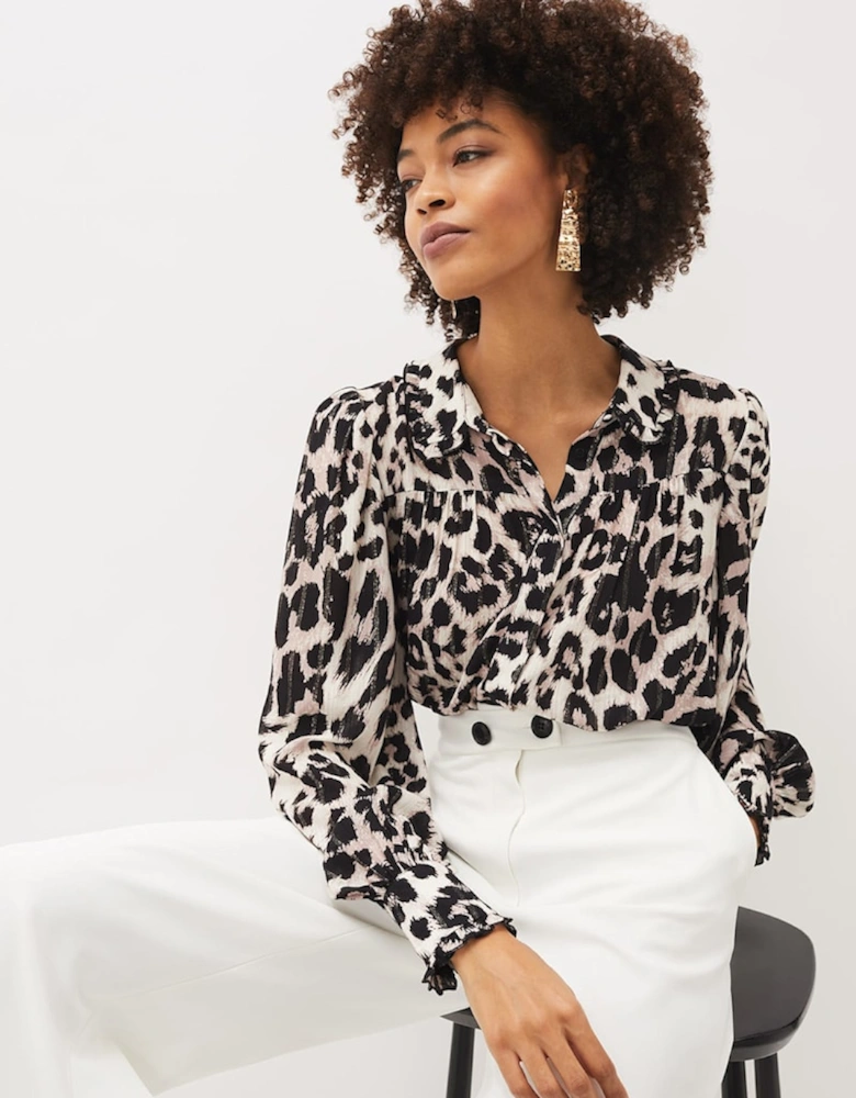 Chelsie Leopard Print Blouse