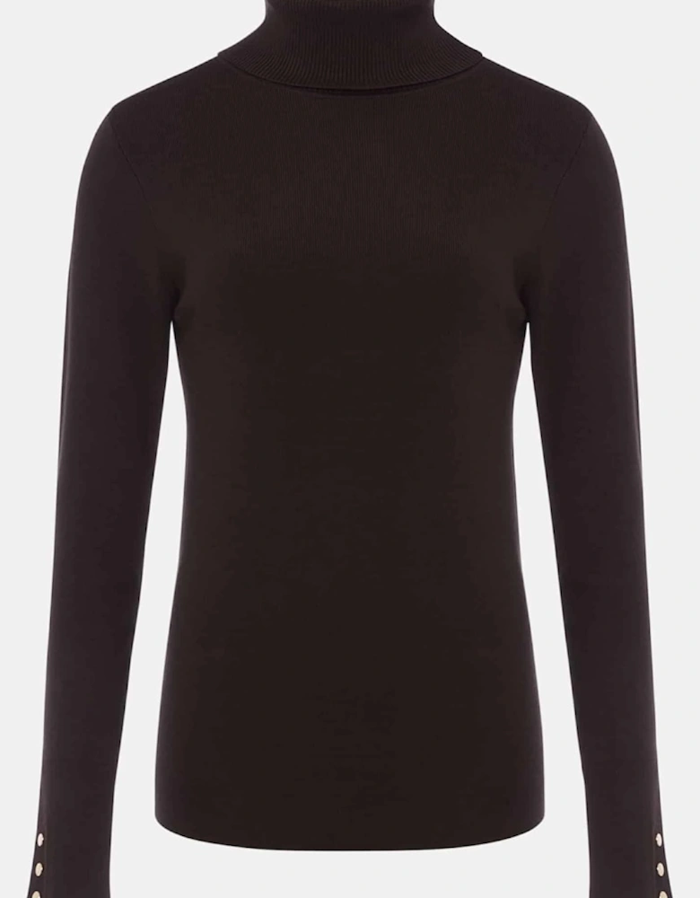 Ottilie Button Detail Roll Neck Knit