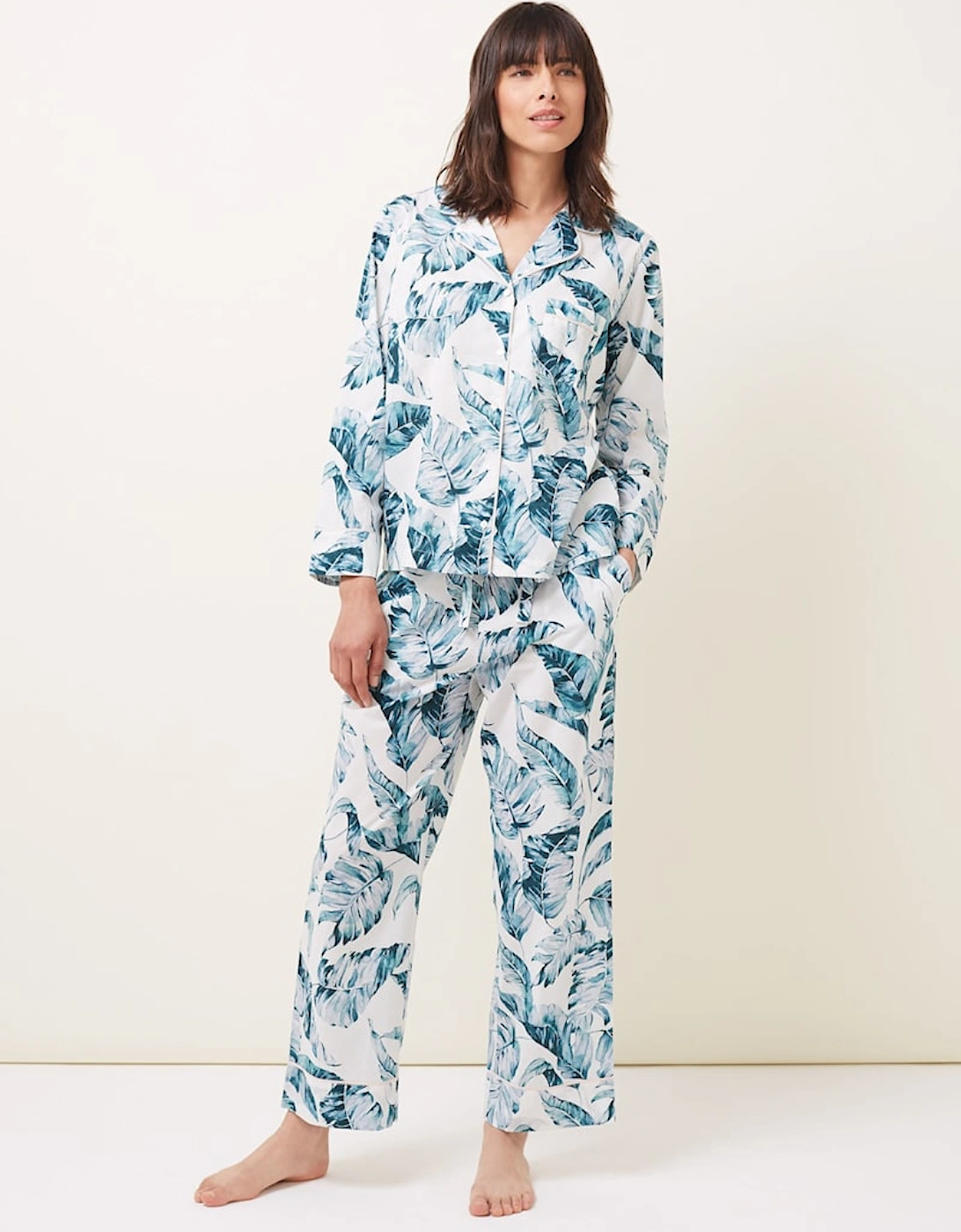 Piera Palm Print Pyjama Set, 11 of 10