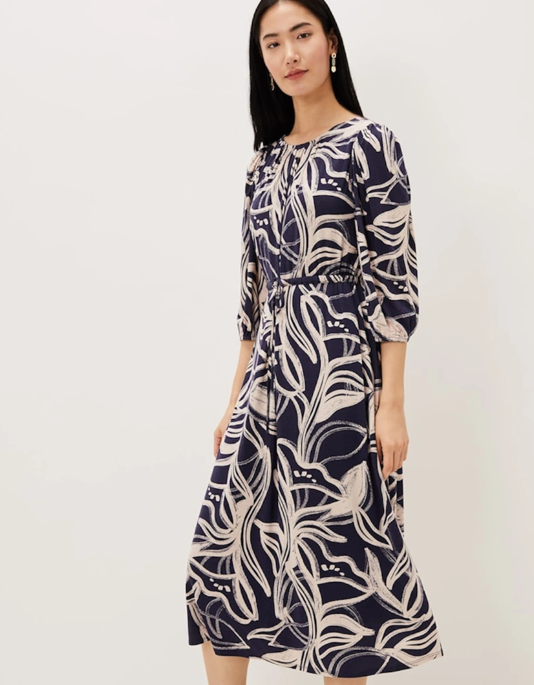 Carley Print Jersey Midi Dress