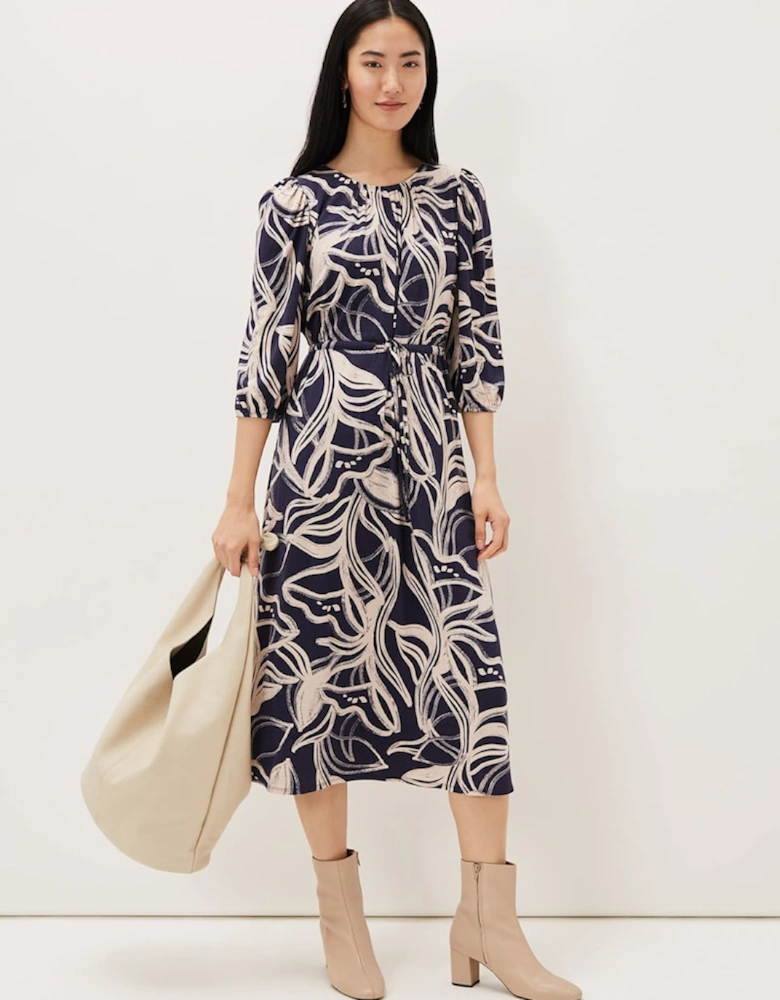 Carley Print Jersey Midi Dress