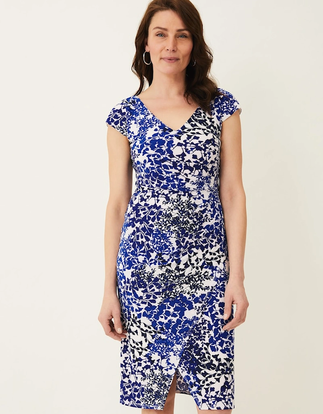 Arielle Contrast Print Jersey Dress, 7 of 6
