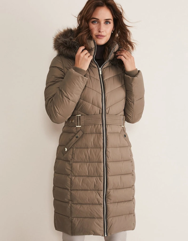 Synthia High Shine Midi Puffer