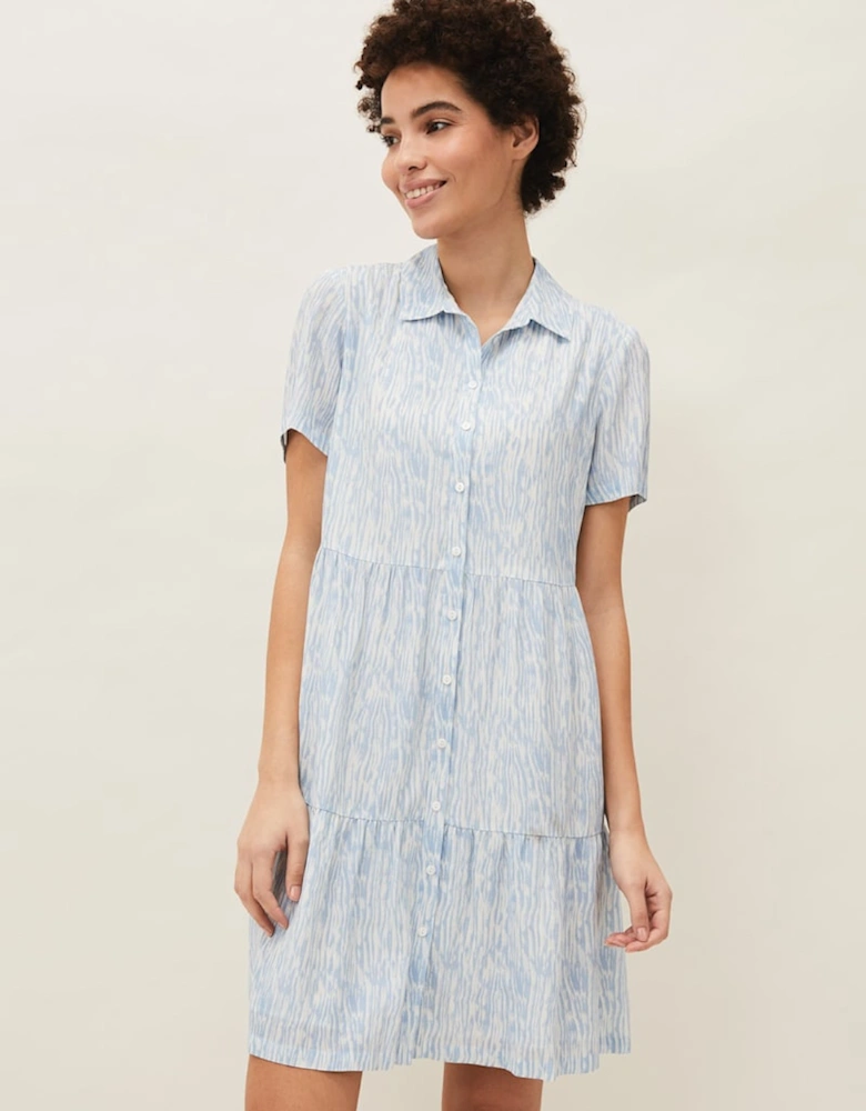 Penele Brushstroke Print Shirt Dress