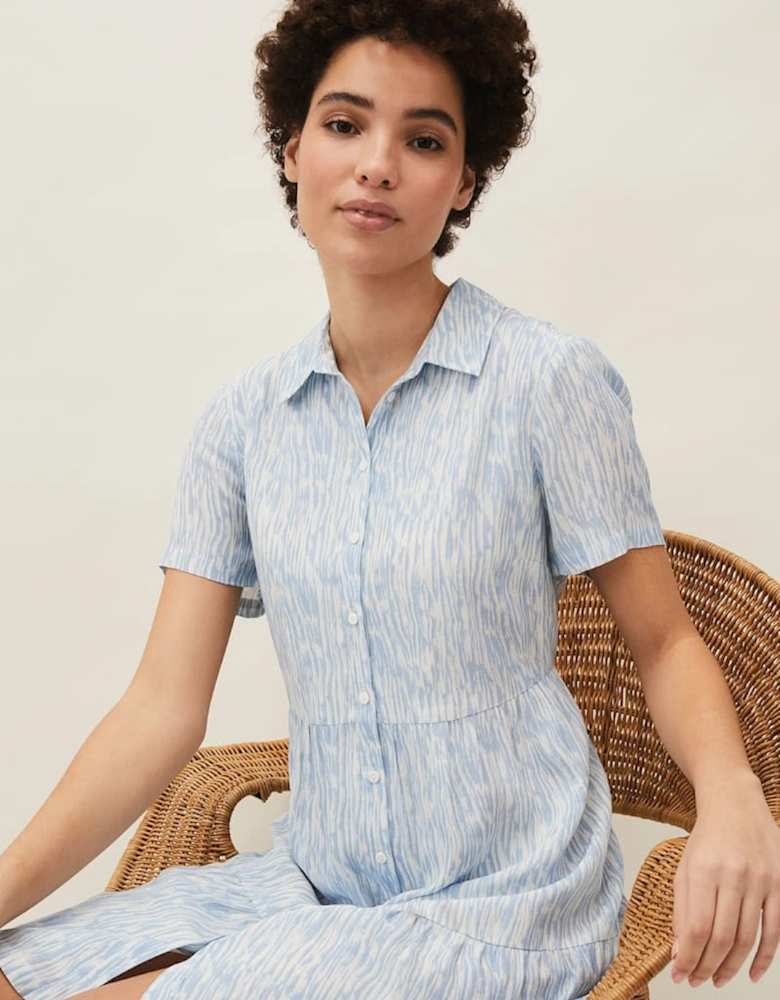 Penele Brushstroke Print Shirt Dress