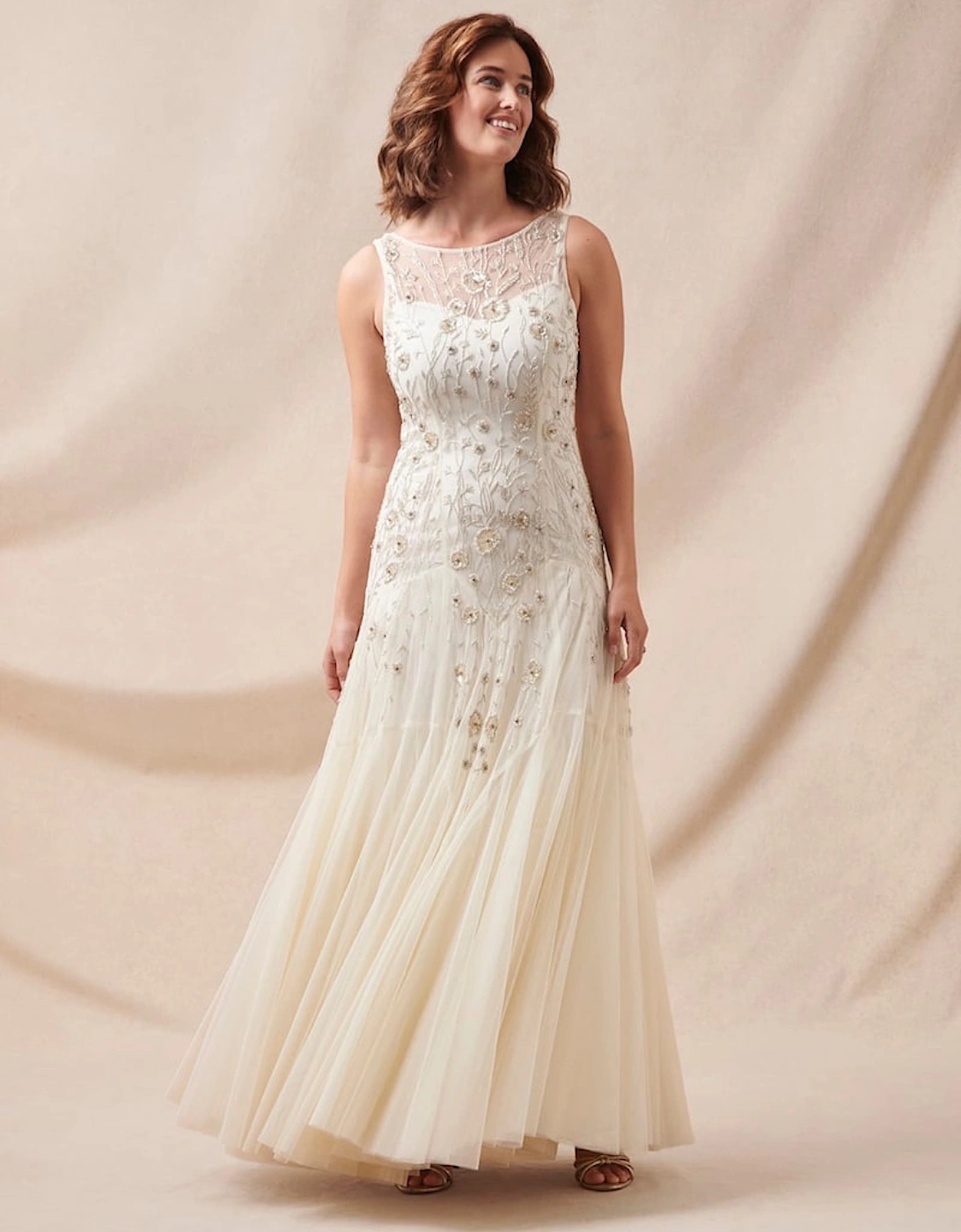 Milana Beaded Tulle Maxi Wedding Dress, 9 of 8