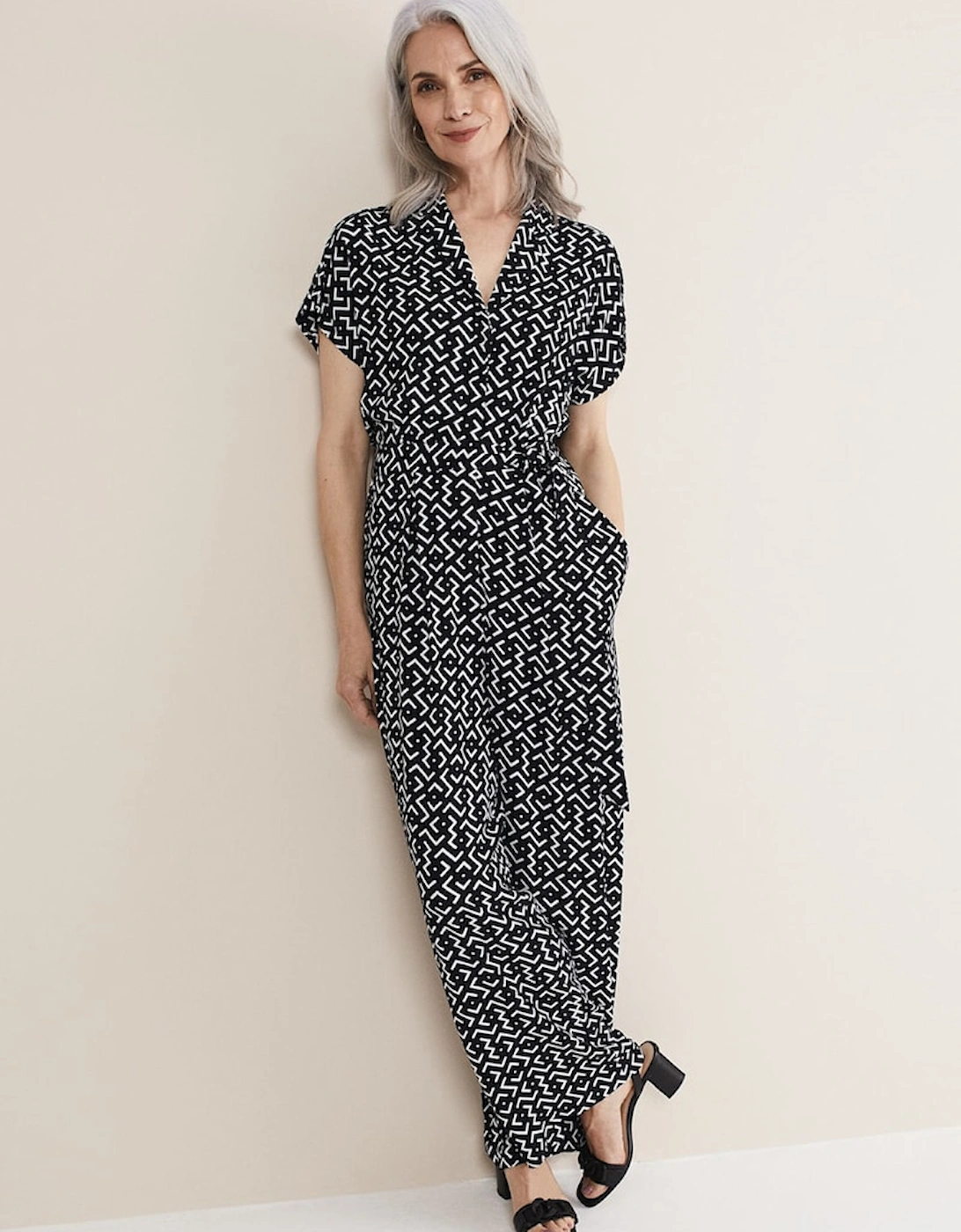 Paige Abstract Print Wide Leg Jumpsuit, 7 of 6