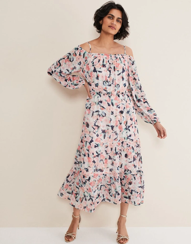 Vicky Off Shoulder Printed Dress