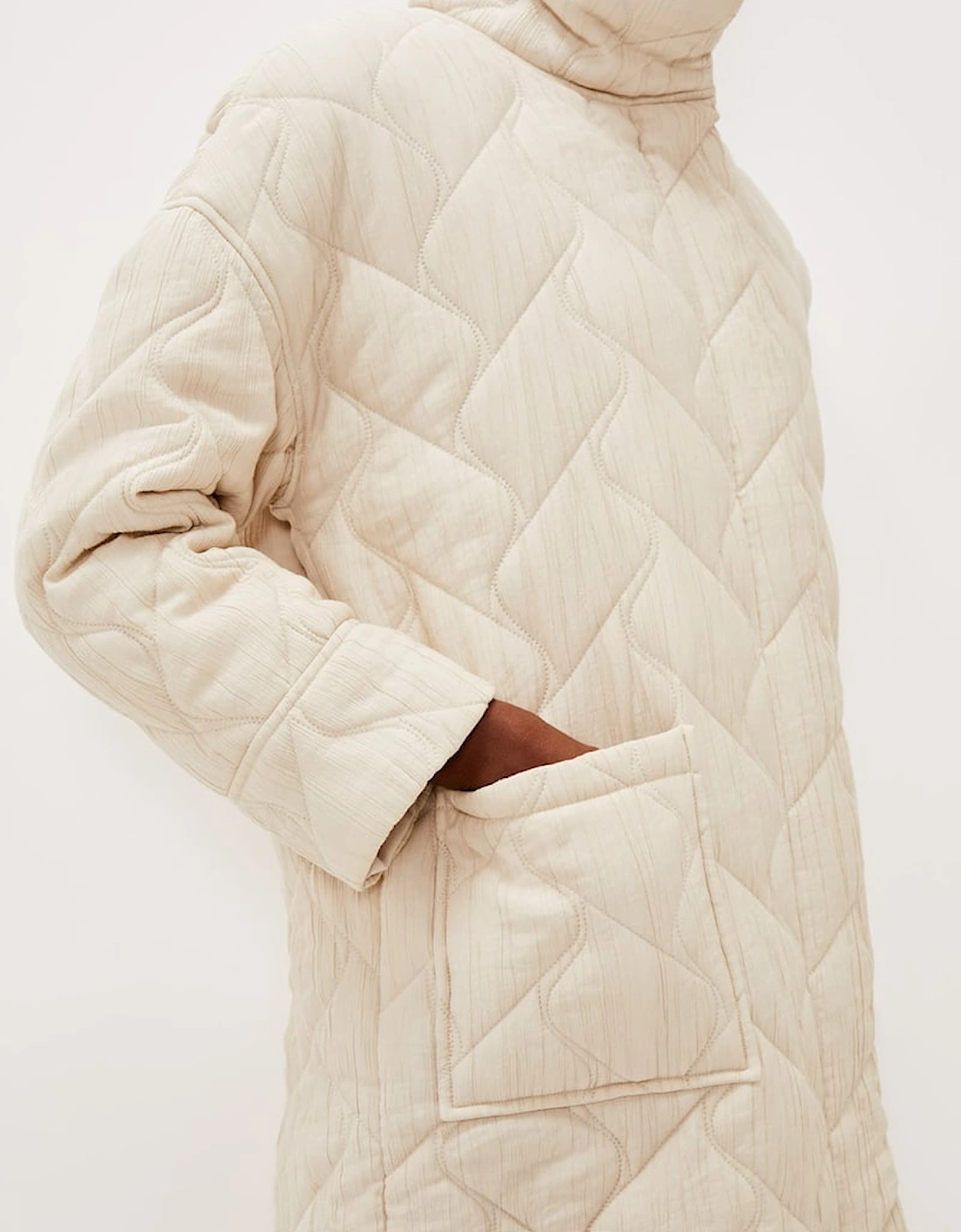 Fae Textured Quilted Longline Coat