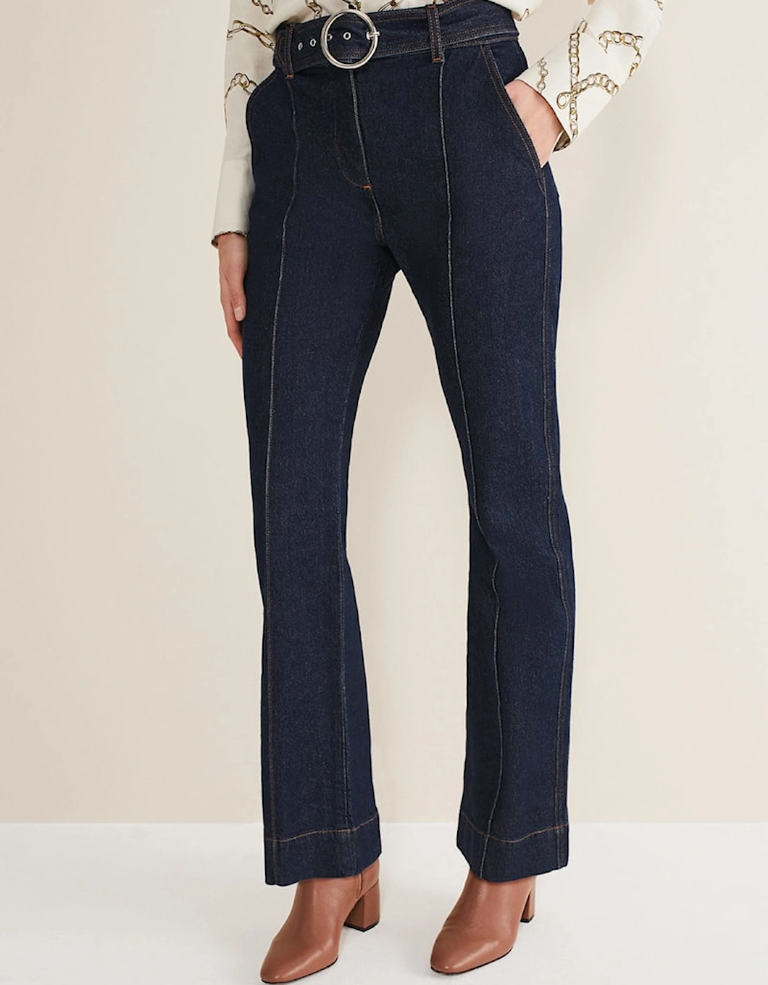 Shawna Belted Bootcut Jeans, 8 of 7