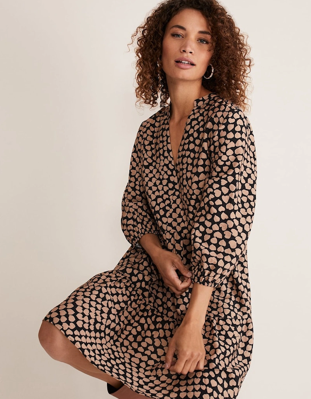 Kesia Heart Print Shirt Dress